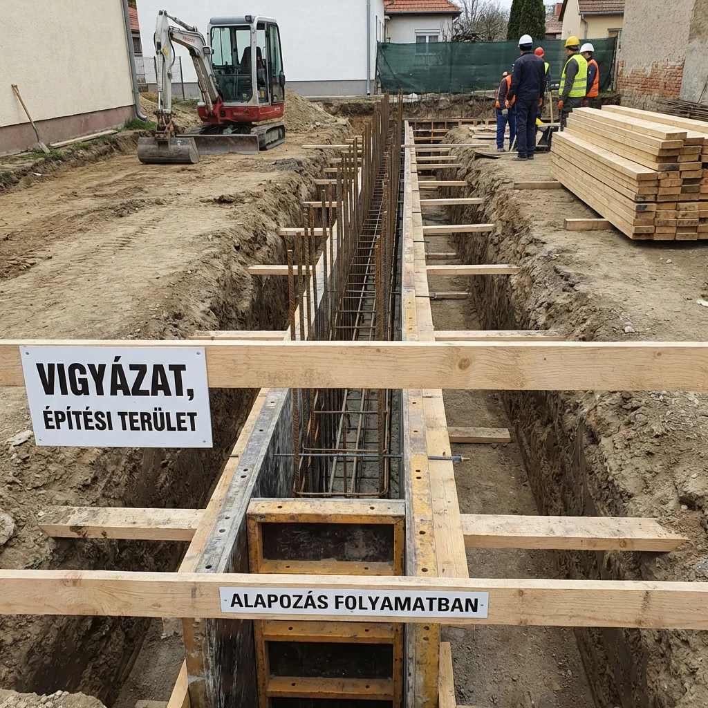 Sávalap (szalagalap) zsaluzata és armálása könnyűszerkezetes ház alatt – stabil talajon ideális alapozási megoldás